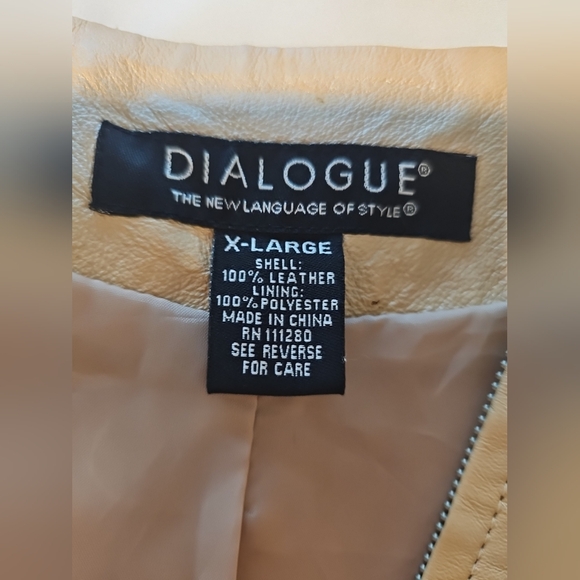 Dialogue New Language Of Style Leather Jacket Champaign Gold X Large  NWOT - Picture 5 of 5